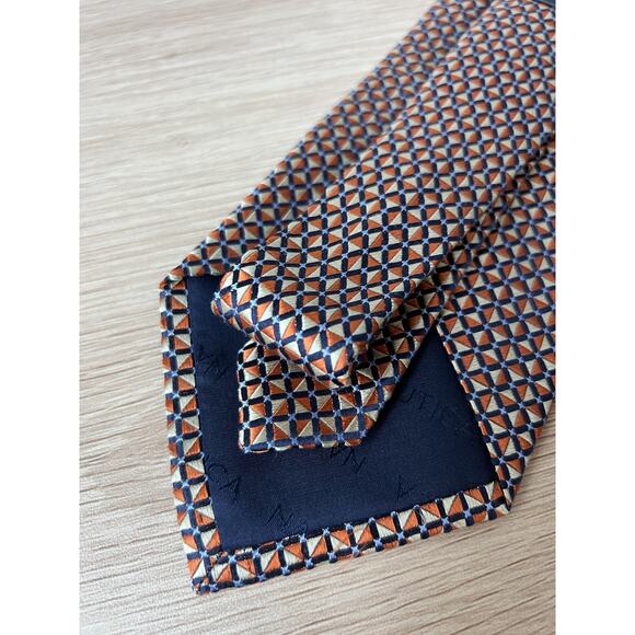 Nautica Multicolor Geometric Design 100% Silk Designer Tie - Picture 6 of 6